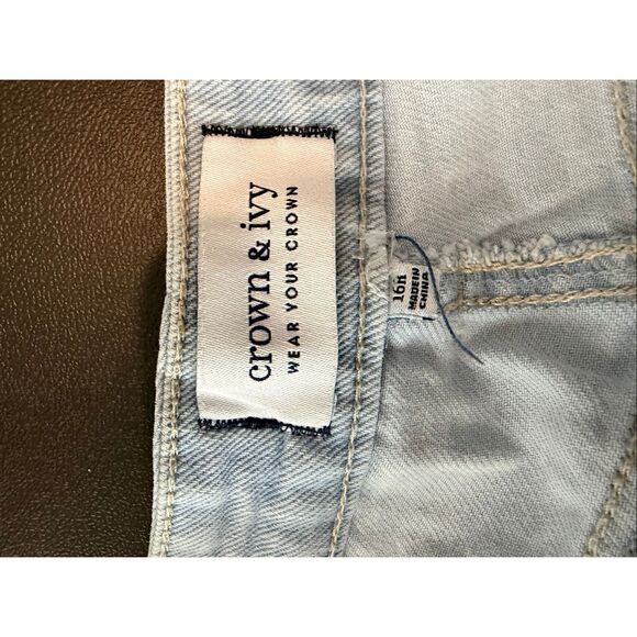 CROWN & IVY • Light Wash Cotton Spandex Blend High Waist Bootcut Denim Blue Jean - Picture 9 of 12